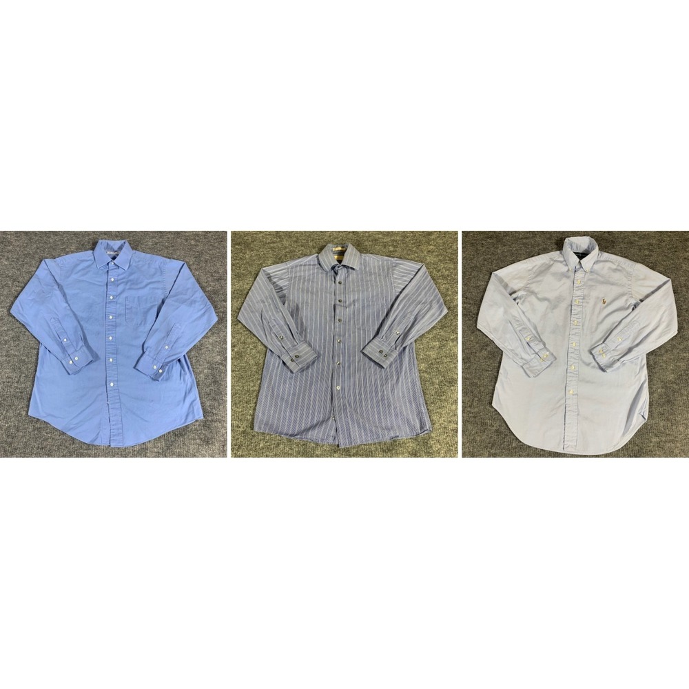 Ralph Lauren Brooks Brothers Michael Kors Shirts‎ Mens 15 M Blue Formal Lot Work